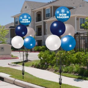 Reusable 5 Balloon Cluster With Message
