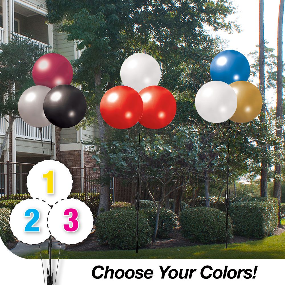 thumbnail image 2 of Helium-Free Replacement Balloons For Reusable Balloon Kits – 20" Patriotic Red, White, Blue – PVC Vinyl, Carbowz 2 of 6