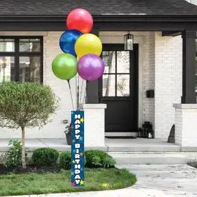 Vinyl Balloon Pole Covers - Happy Birthday