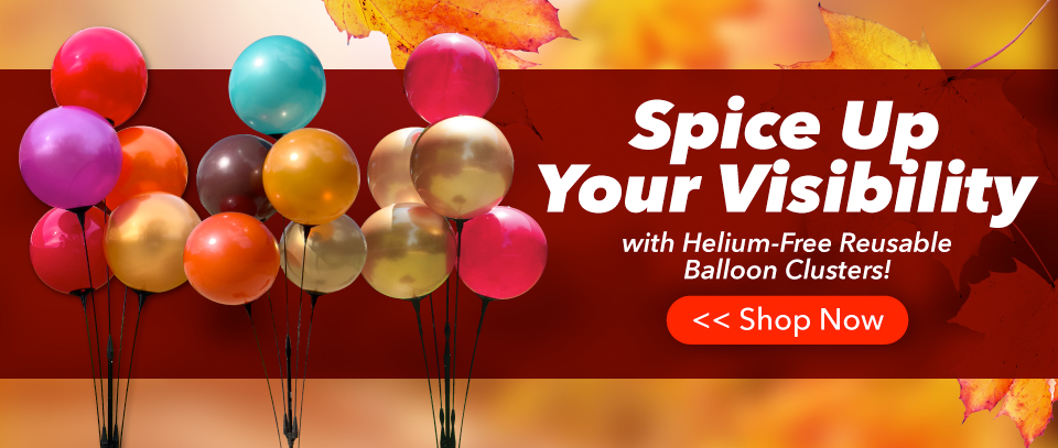 Spice up your visibility with helium-free Reusable Balloon Clusters!
